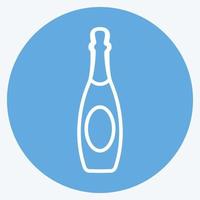Icon Champagne. suitable for party symbol. blue eyes style. simple design editable. design template vector. simple symbol illustration vector