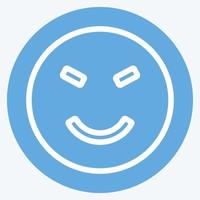 Icon Emoticon Amused. suitable for Emoticon symbol. blue eyes style. simple design editable. design template vector. simple symbol illustration vector