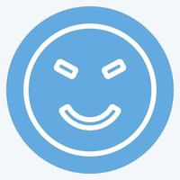 Icon Emoticon Amused. suitable for Emoticon symbol. blue eyes style. simple design editable. design template vector. simple symbol illustration vector