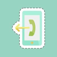Sticker line cut Outgoing Connection. suitable for Education symbol. simple design editable. design template vector. simple symbol illustration vector