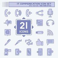 IT Communication Icon Set. suitable for Education symbol. two tone style. simple design editable. design template vector. simple symbol illustration vector