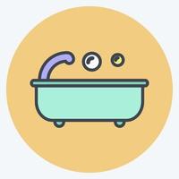 Icon Bath. suitable for Home symbol. color mate style. simple design editable. design template vector. simple symbol illustration vector