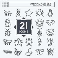 Animal Icon Set. suitable for Animal symbol. line style. simple design editable. design template vector. simple symbol illustration vector