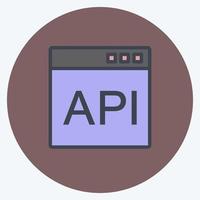 API de iconos. adecuado para el símbolo de programación. estilo compañero de color. diseño simple editable. vector de plantilla de diseño. ilustración de símbolo simple