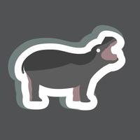 Sticker Hippo. suitable for animal symbol. simple design editable. design template vector. simple symbol illustration vector