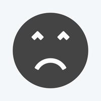 Icon Emoticon Angry Face. suitable for Emoticon symbol. glyph style. simple design editable. design template vector. simple symbol illustration vector