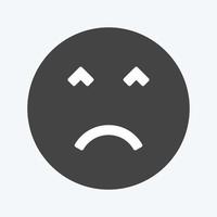 Icon Emoticon Angry Face. suitable for Emoticon symbol. glyph style. simple design editable. design template vector. simple symbol illustration vector