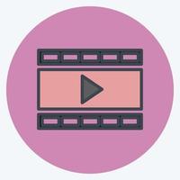 Icon Video and Animation.. suitable for IT Services symbol. color mate style. simple design editable. design template vector. simple symbol illustration vector