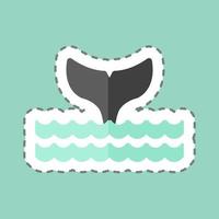 Sticker line cut Oceans. suitable for Community symbol. simple design editable. design template vector. simple symbol illustration vector