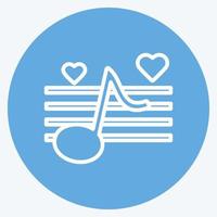 Icon Wedding Music. suitable for Wedding symbol. blue eyes style. simple design editable. design template vector. simple symbol illustration vector