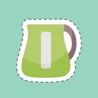 Sticker line cut Electric Kettle. suitable for Drink symbol. simple design editable. design template vector. simple symbol illustration vector