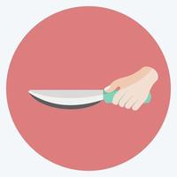 Icon Holding Knife. suitable for Hand Actions symbol. flat style. simple design editable. design template vector. simple symbol illustration vector