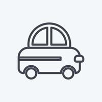 icono de coche de juguete. adecuado para el símbolo del bebé. estilo de línea diseño simple editable. vector de plantilla de diseño. ilustración de símbolo simple