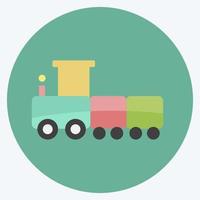 tren de juguete icono. adecuado para el símbolo del bebé. estilo plano diseño simple editable. vector de plantilla de diseño. ilustración de símbolo simple