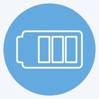 Icon Battery 1. suitable for Mobile Apps symbol. blue eyes style. simple design editable. design template vector. simple symbol illustration vector