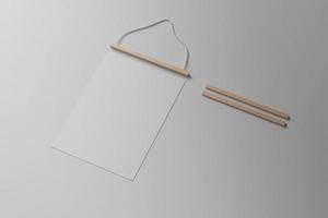 WOODEN POSTER HANGER MOCKUP photo