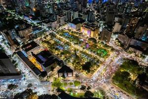 Aerial view of the city of Belo Horizonte at night, Minas Gerais, Brazil. photo