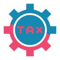 Gear icon Tax flat vector illustration