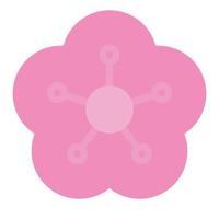 sakura flor icono color plano vector ilustración