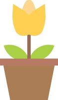 Flower Pot icon flat color vector illustration