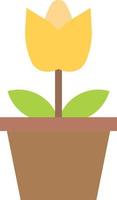 Flower Pot icon flat color vector illustration