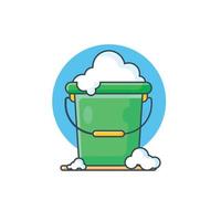 Bucket Wash Cartoon Illustrations vector