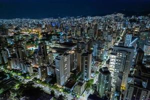 Aerial view of the city of Belo Horizonte at night, Minas Gerais, Brazil. photo