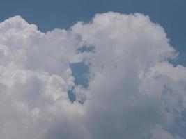 Cumulus white clouds in the blue sky natural background beautiful nature space for write photo