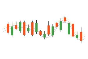 datos comerciales de acciones en el gráfico con velas japonesas. gráfico para los mercados financieros. análisis en línea para la inversión vector