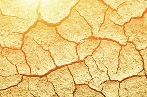 Cracked dry bottom of the sea on a hot, sultry and Sunny day. Environmental disaster and drought.