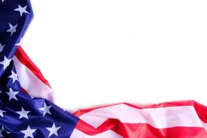 bandera de los estados unidos de américa sobre un fondo blanco. foto