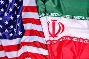 Flag of the United States of America and Iran.