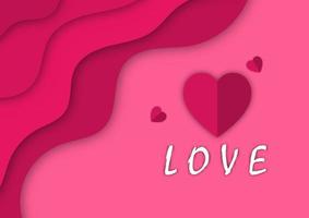 graphics style papercut with symbol heart concept valentines day for card vector illustration