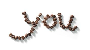 The word you from Coffee beans arranged photo