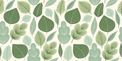 patrón abstracto sin fisuras con hojas y hierba. diseño vectorial para papel, cubierta, tela, decoración interior y otros usos. vector