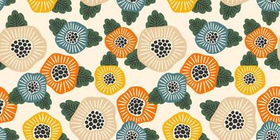 Abstract seamless pattern with flowers. Modern design for paper, cover, fabric, interior decor and other use. vector