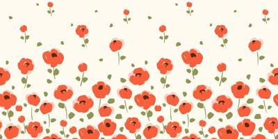 Floral seamless border. Vector design for paper, cover, fabric, interior decor and other use