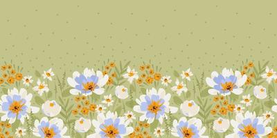 Floral seamless border. Vector design for paper, cover, fabric, interior decor and other use