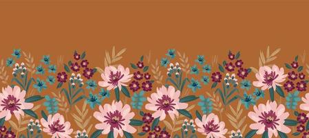 Floral seamless border. Vector design for paper, cover, fabric, interior decor and other use