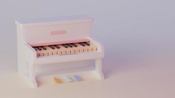 Classic Piano Miniature style soft color. 3D Rendering photo