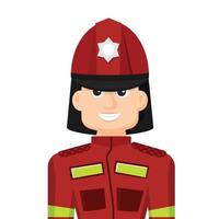 Colorful simple flat vector of firefighter, icon or symbol, people concept vector illustration.