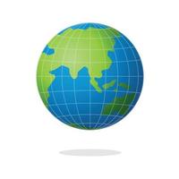 Detailed colored globe, gradient graphics isolated on white background. vector