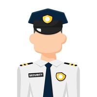 vector plano simple colorido de guardia de seguridad, icono o símbolo, ilustración de vector de concepto de personas.