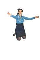 Business woman jumping photo