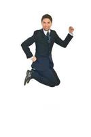 Successful business man jumping photo