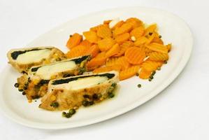 Chicken roulade with carrots photo