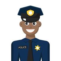 Colorful simple flat vector of policeman, icon or symbol, people concept vector illustration.