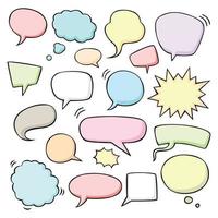 Set of empty speech bubbles in drawing style vector