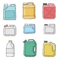 Set of gallon in drawing style vector