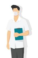 Medical person in modern flat style, nurse, pharmacist, simple medical concept on white background vector